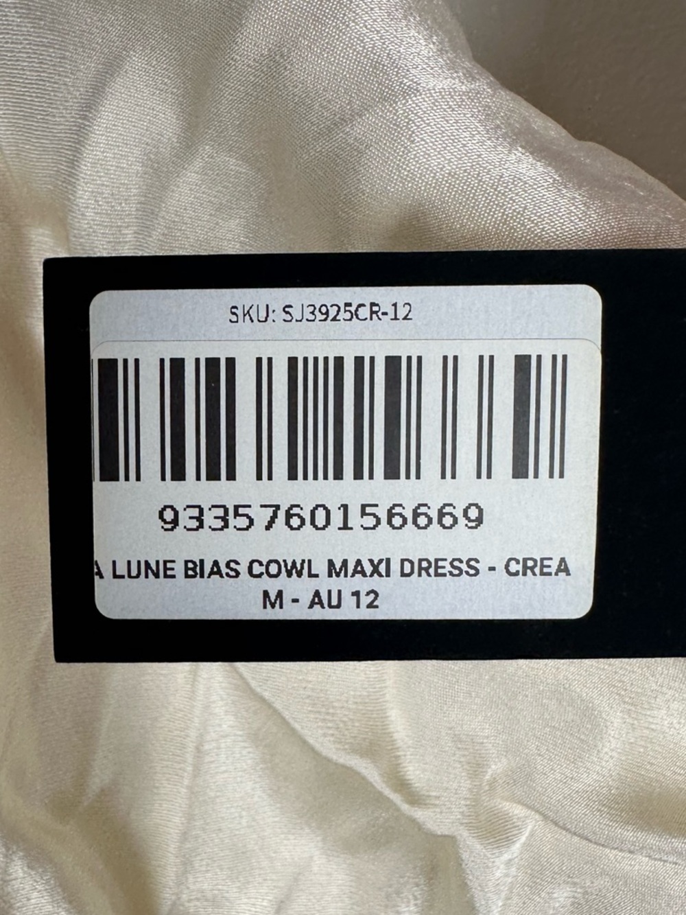 Shona Joy La Lune Bias Cowl Cream Satin Maxi Dress Women’s 8‎ NWT - Picture 9 of 10